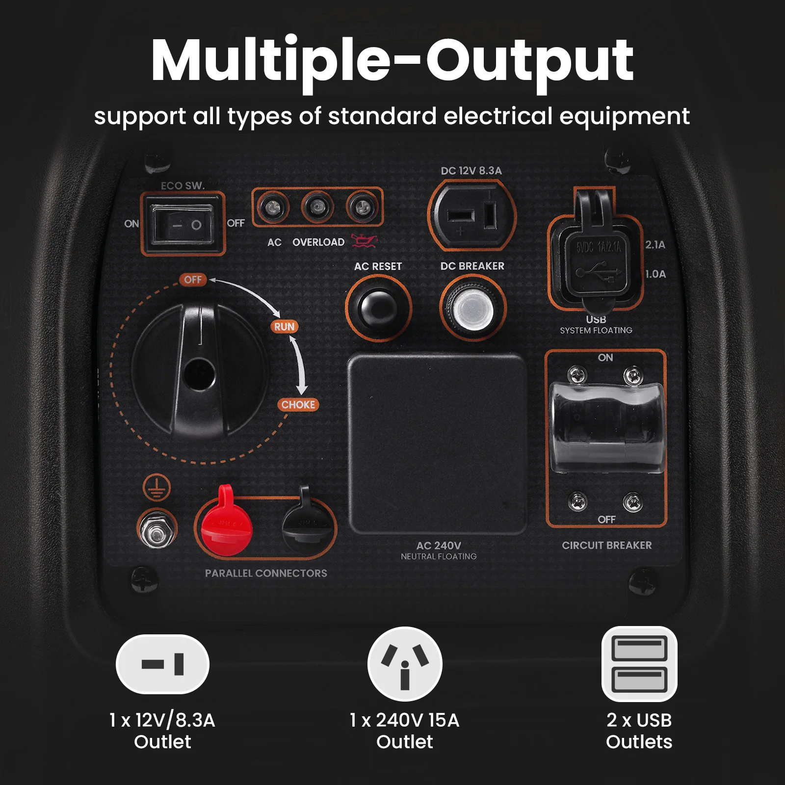 Portable Inverter Generator 3.5KW 3KW Quiet Lightweight Power Pure Sine