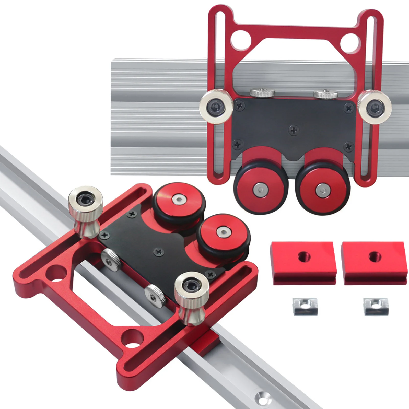 Woodworking Presser Roller Rubber Wheel Aluminum Alloy Table Saw Stock Roller Easy Installation High Accuracy for Workpiece