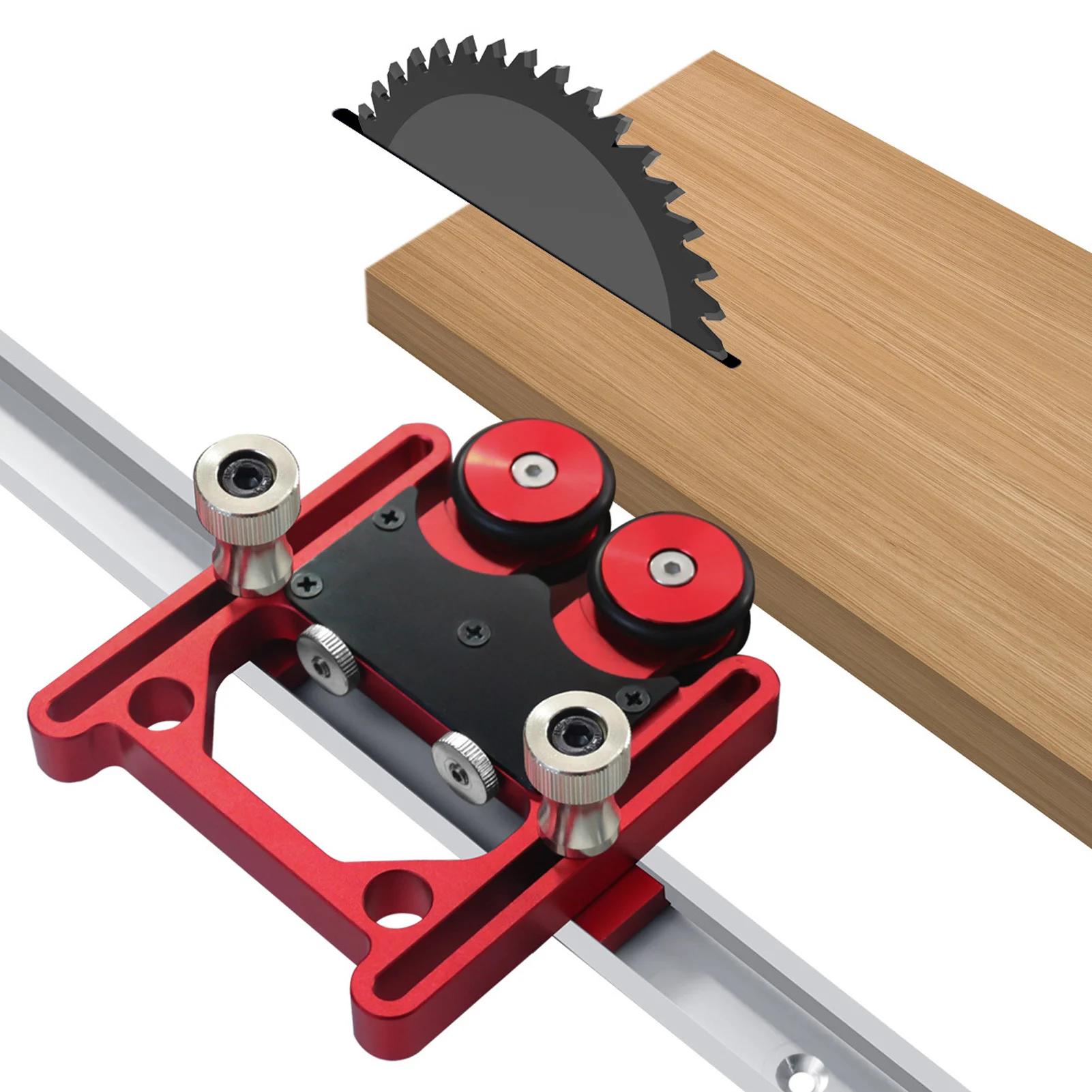 Woodworking Presser Roller Rubber Wheel Aluminum Alloy Table Saw Stock Roller Easy Installation High Accuracy for Workpiece