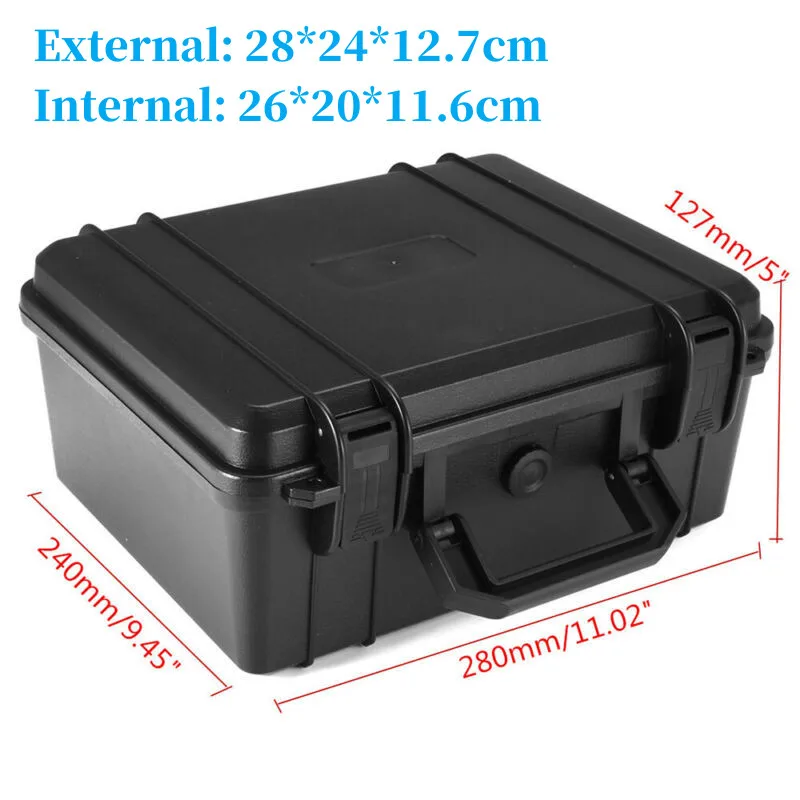 Waterproof Hard Carry Case Tool Storage Box Portable Plastic Organizer With Foam