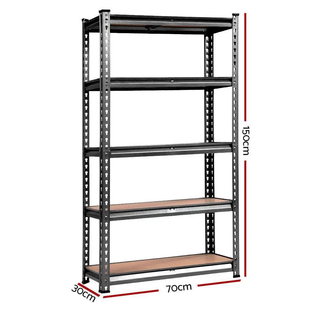 Heavy Duty 3x1.5M Garage Shelving Warehouse Storage Rack Charcoal Steel Pallet Racking