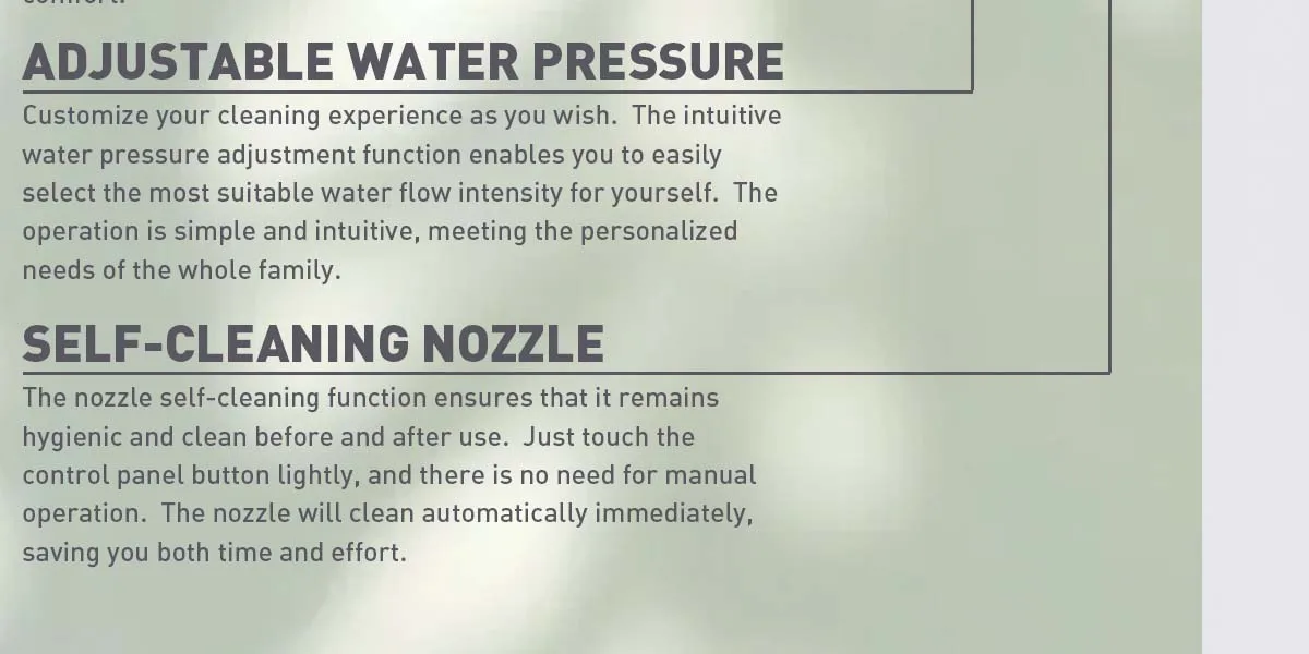 Bidet Attachment for Toilet - Non-Electric Self-Cleaning Dual Nozzles (Feminine & Rear Wash),Adjustable Water Pressure Control