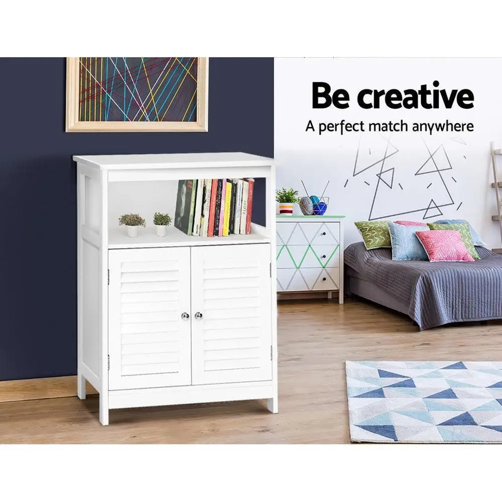 Modern White Buffet Sideboard Storage Cabinet with Doors and Shelves for Dining Room Kitchen Living Room Furniture