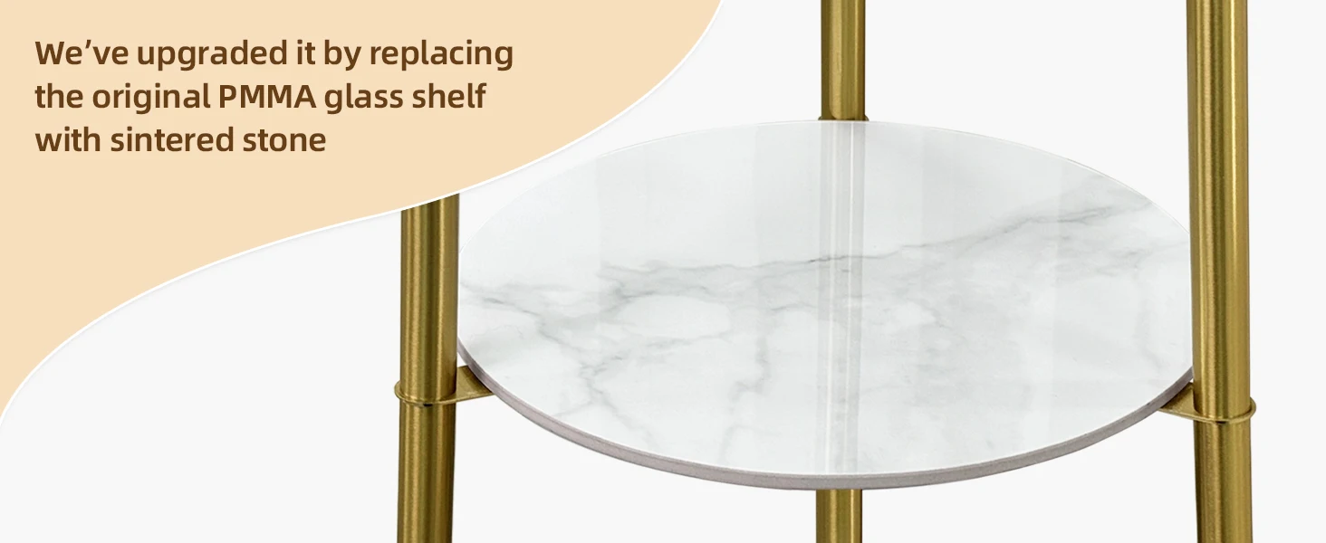 Modern Tripod Floor Lamp Free Standing Light Shade with Shelf Storage for Bedroom Living Room