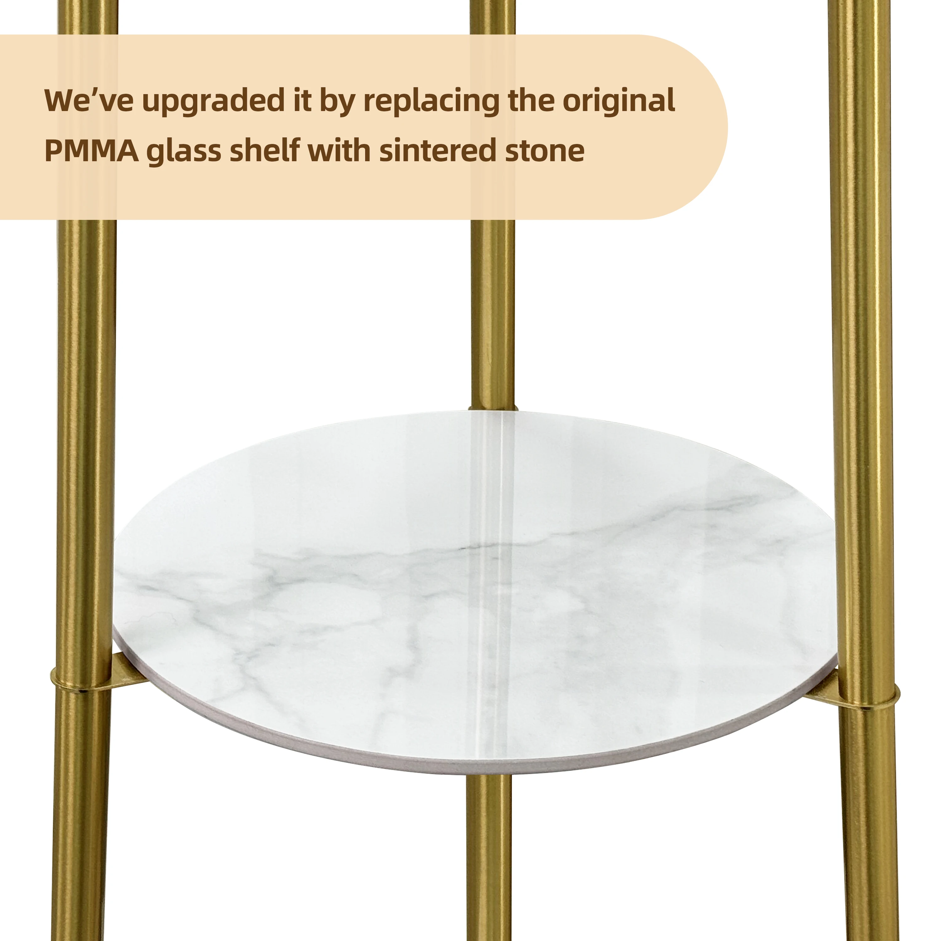 Modern Tripod Floor Lamp Free Standing Light Shade with Shelf Storage for Bedroom Living Room