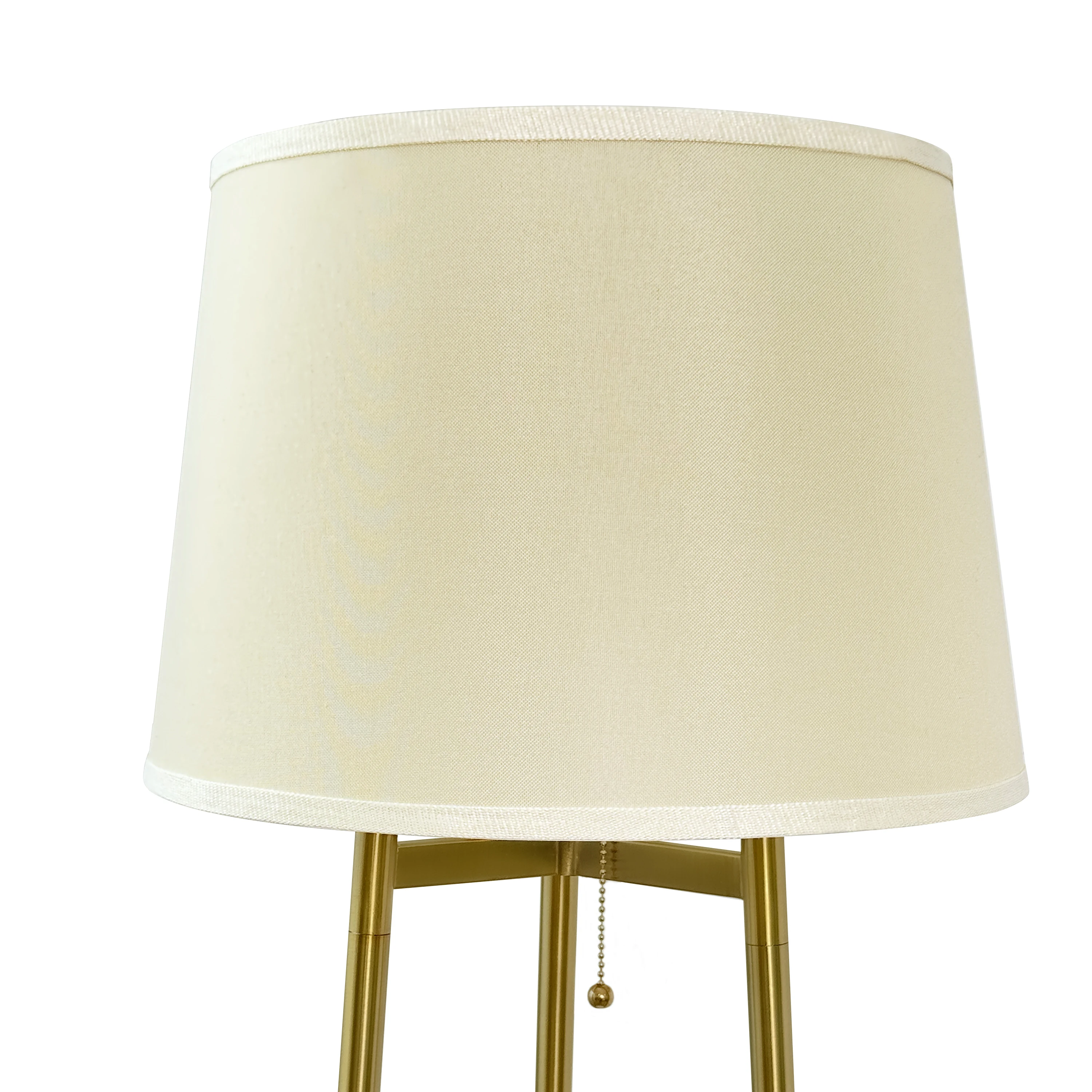 Modern Tripod Floor Lamp Free Standing Light Shade with Shelf Storage for Bedroom Living Room
