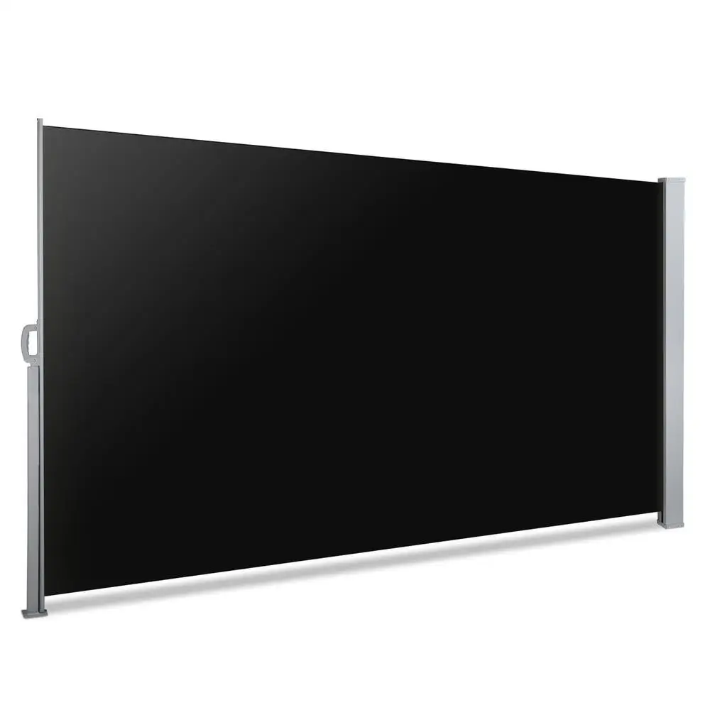 Side Awning Retractable Sun Shade Privacy Screen Outdoor 2x3M Black Garden Patio Wind Blocker