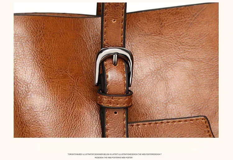 High-Quality Vintage Oil Wax Shoulder Bag for Women Premium Tote & Crossbody Handbag Designer Style Satchel for Everyday Use