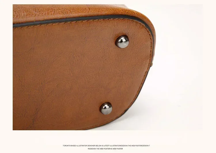 High-Quality Vintage Oil Wax Shoulder Bag for Women Premium Tote & Crossbody Handbag Designer Style Satchel for Everyday Use