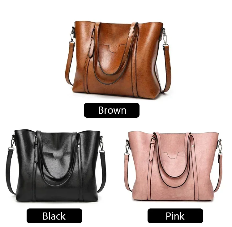High-Quality Vintage Oil Wax Shoulder Bag for Women Premium Tote & Crossbody Handbag Designer Style Satchel for Everyday Use