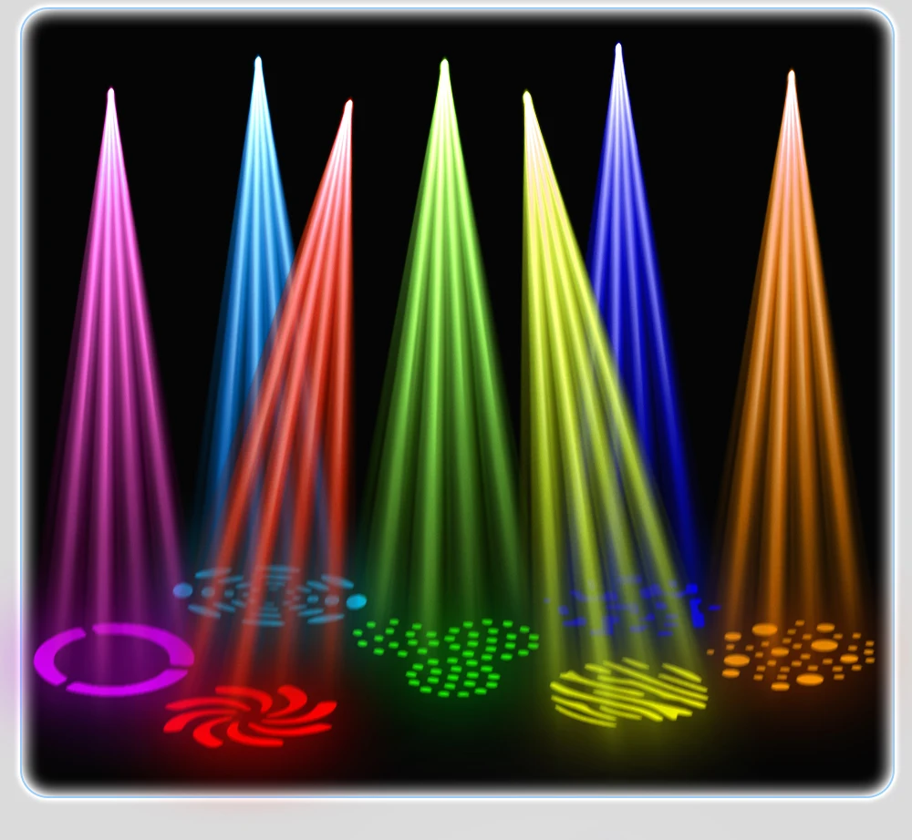 NOVALUX 4PCS 60W LED Moving Head Pattern Light DMX512 DJ Stage Light 9/11 Channels 7 Gobos 7 Colors Beam Spotlight for Disco Bar Party Wedding Live Show Club Lighting