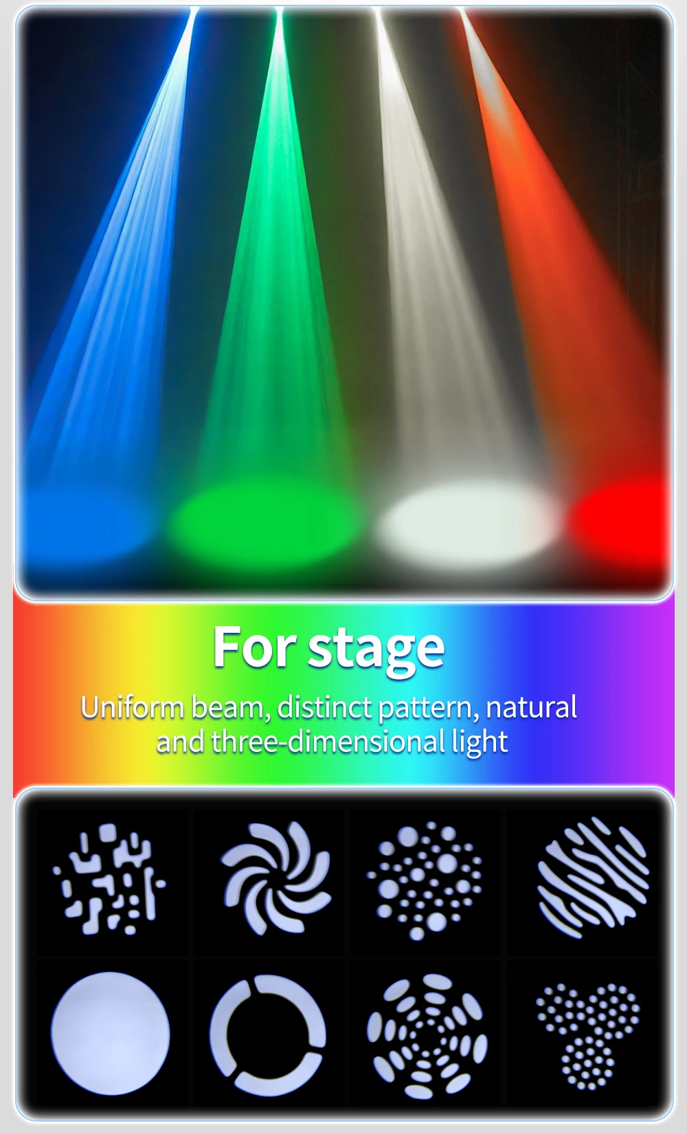 NOVALUX 4PCS 60W LED Moving Head Pattern Light DMX512 DJ Stage Light 9/11 Channels 7 Gobos 7 Colors Beam Spotlight for Disco Bar Party Wedding Live Show Club Lighting
