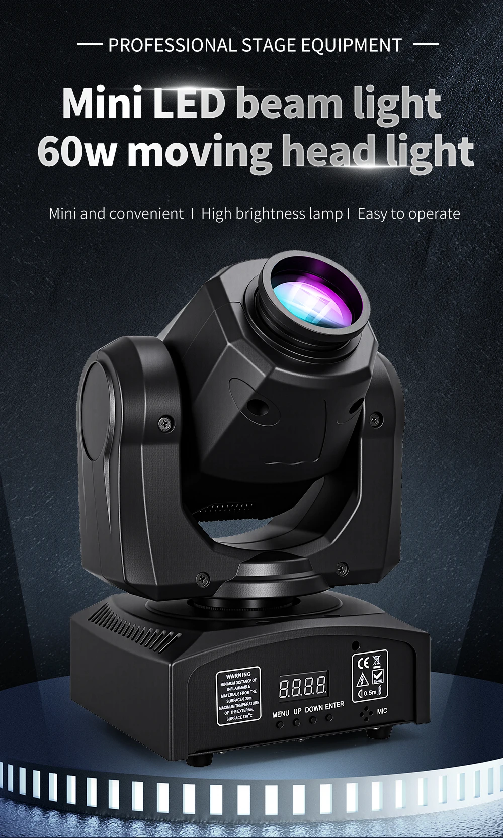 NOVALUX 4PCS 60W LED Moving Head Pattern Light DMX512 DJ Stage Light 9/11 Channels 7 Gobos 7 Colors Beam Spotlight for Disco Bar Party Wedding Live Show Club Lighting