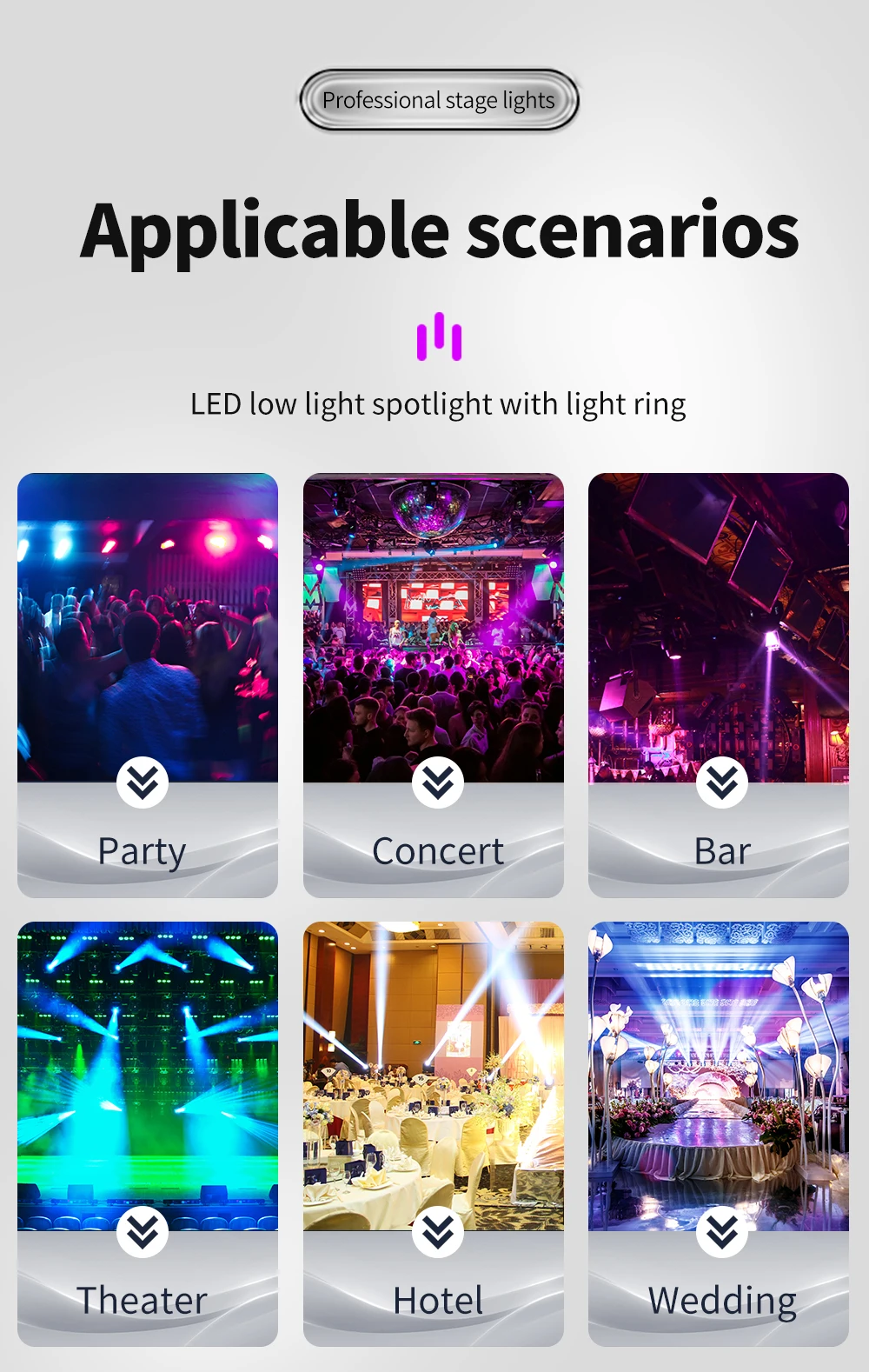 NOVALUX 4PCS 60W LED Moving Head Pattern Light DMX512 DJ Stage Light 9/11 Channels 7 Gobos 7 Colors Beam Spotlight for Disco Bar Party Wedding Live Show Club Lighting