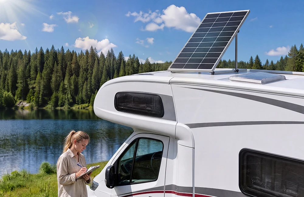 RVPOZWER 4PCS Solar Panel Bracket 45 Inch Adjustable Foldable Tilt Leg Mount Stand Heavy Duty Support Frame for Off-Grid System RV Camper Trailer Boat Home Rooftop Outdoor Solar Panel Installation