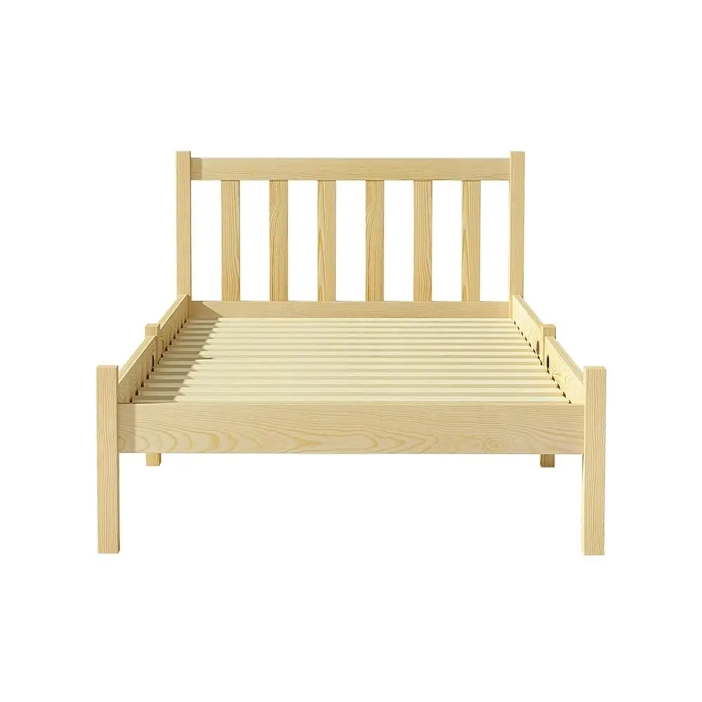 Single Size Wooden Oak Bed Frame Modern Solid Wood Bedroom Furniture Durable Natural Finish Platform Bed Frame