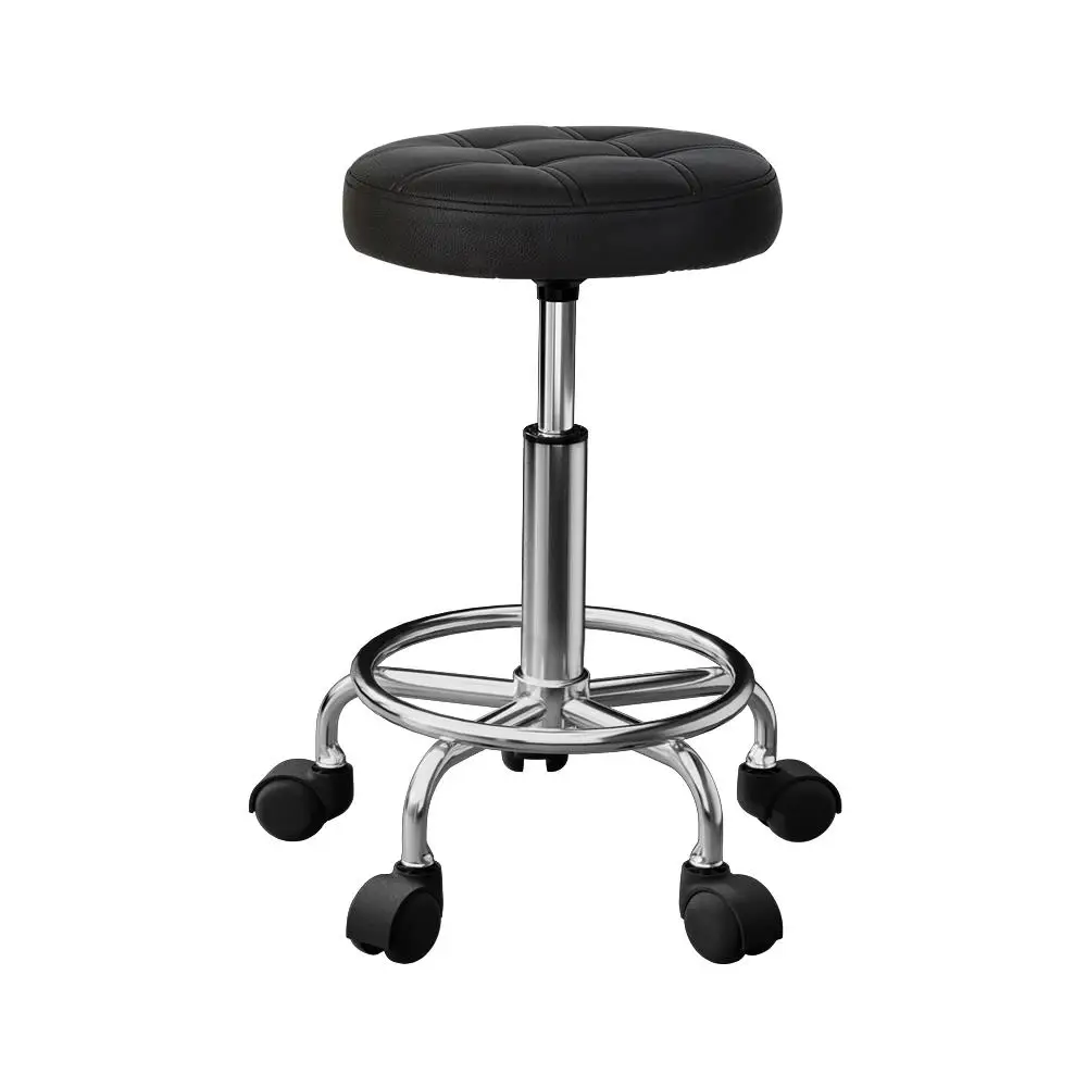 Salon Stool Round Swivel Chair Adjustable Height Rolling Beauty Spa Stool Upholstered Backless Seat for Salon Office Home Use