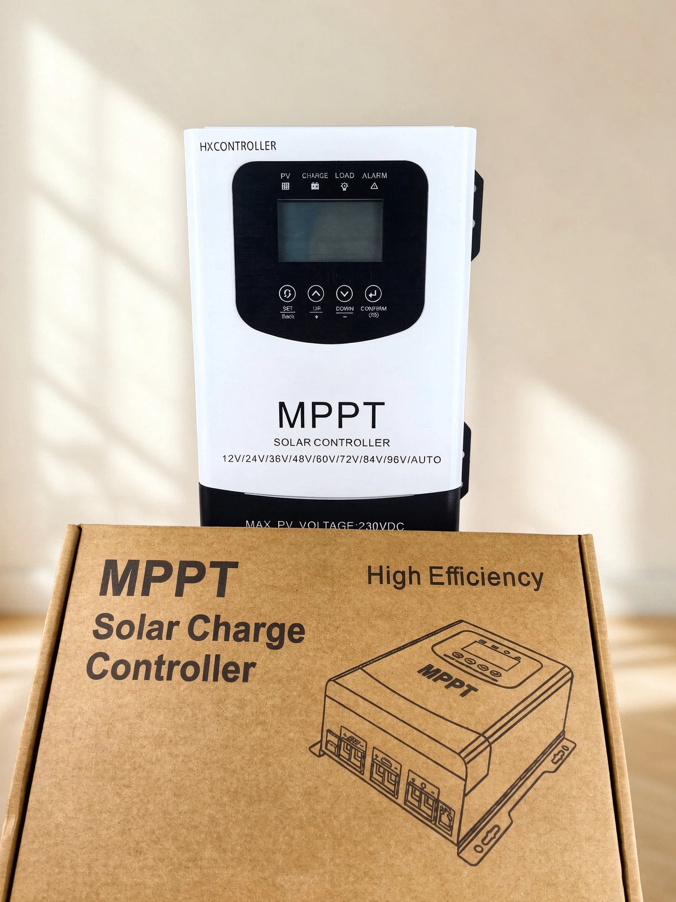 Fully Automatic PV MPPT Charge Controller, Solar Charger Compatible with Multiple Types of Storage Batteries, PV Regulator with RS485 Communication and LCD Touch Screen