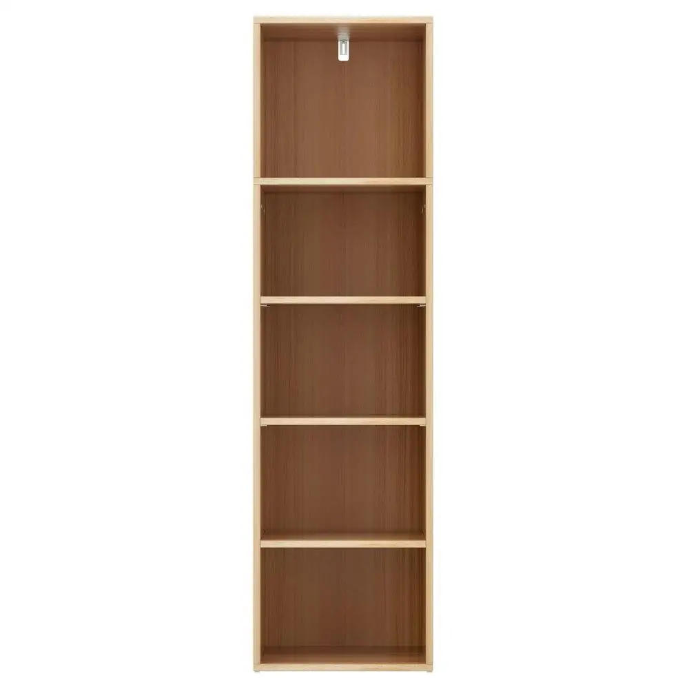 5 Tier Pine Bookshelf Tall Wooden Storage Organizer Open Display Shelf for Home Office Living Room Furniture