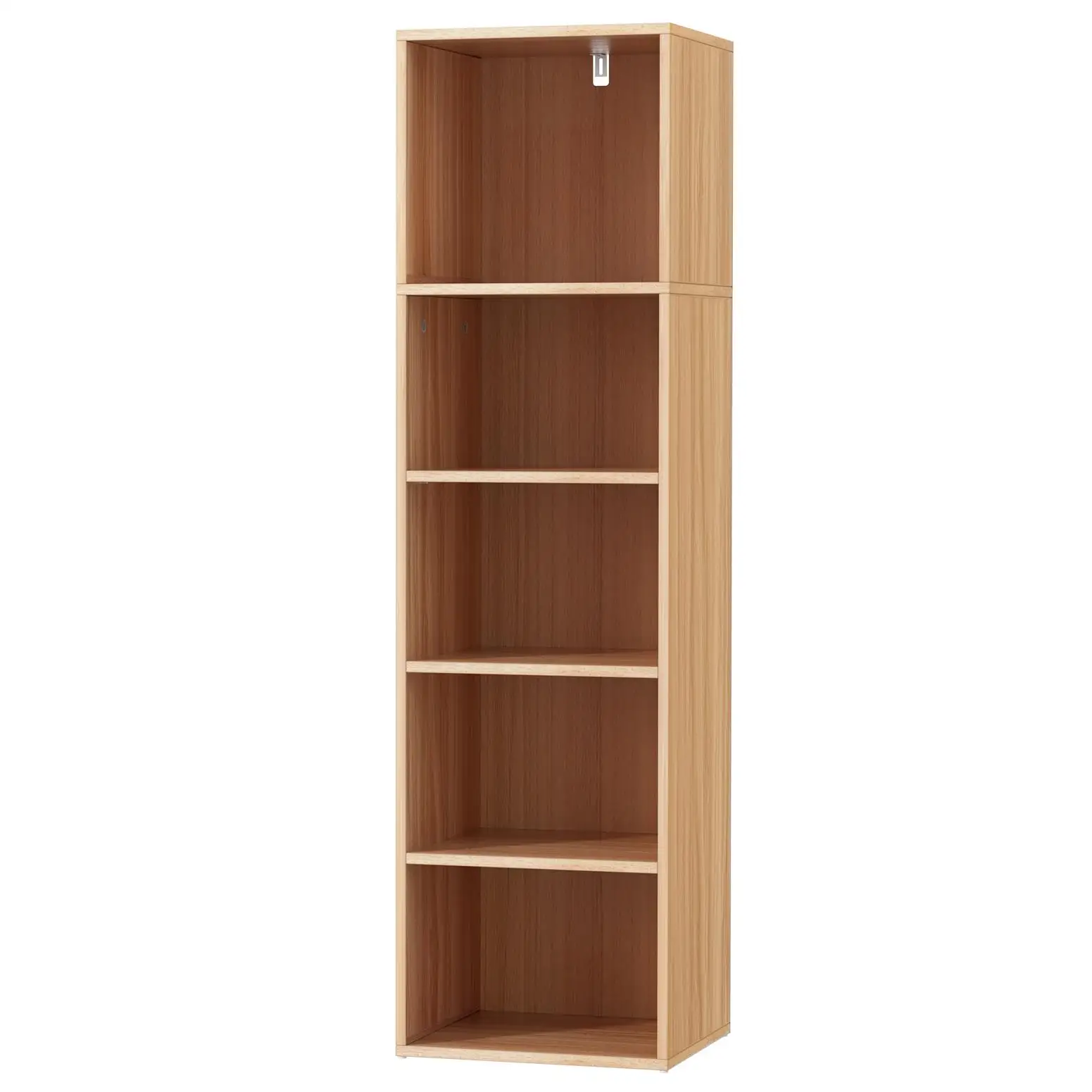 5 Tier Pine Bookshelf Tall Wooden Storage Organizer Open Display Shelf for Home Office Living Room Furniture