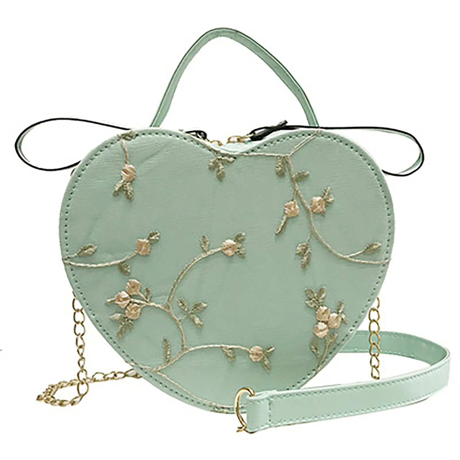 Elegant Crossbody Bag Heart-Shaped Purse for Date Night PU Leather Small Shoulder Handbag Women's Fashion Gift Accessories