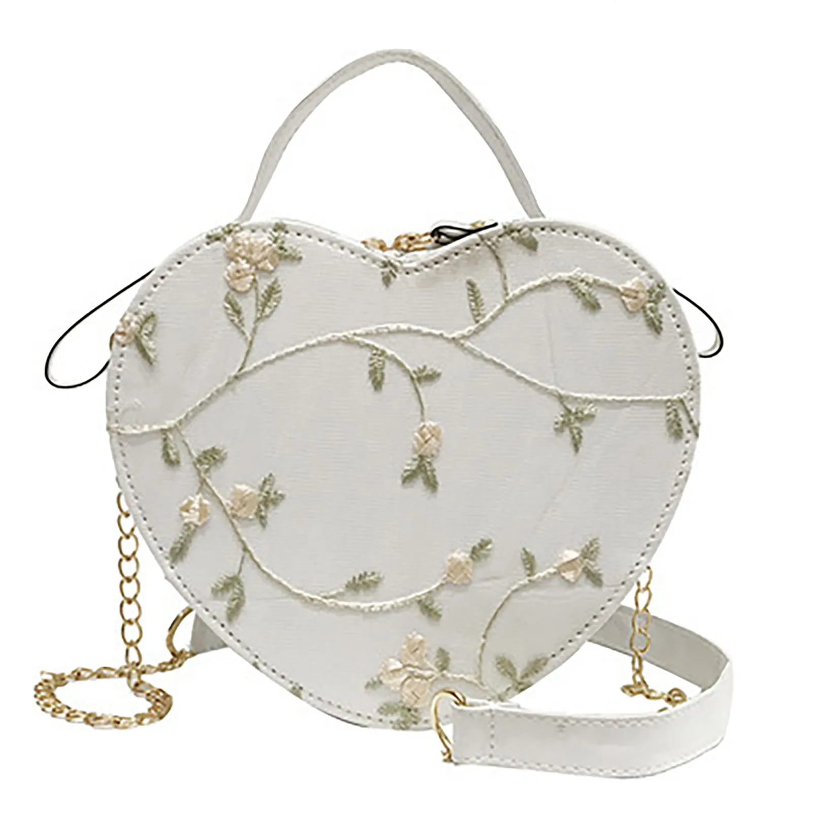 Elegant Crossbody Bag Heart-Shaped Purse for Date Night PU Leather Small Shoulder Handbag Women's Fashion Gift Accessories