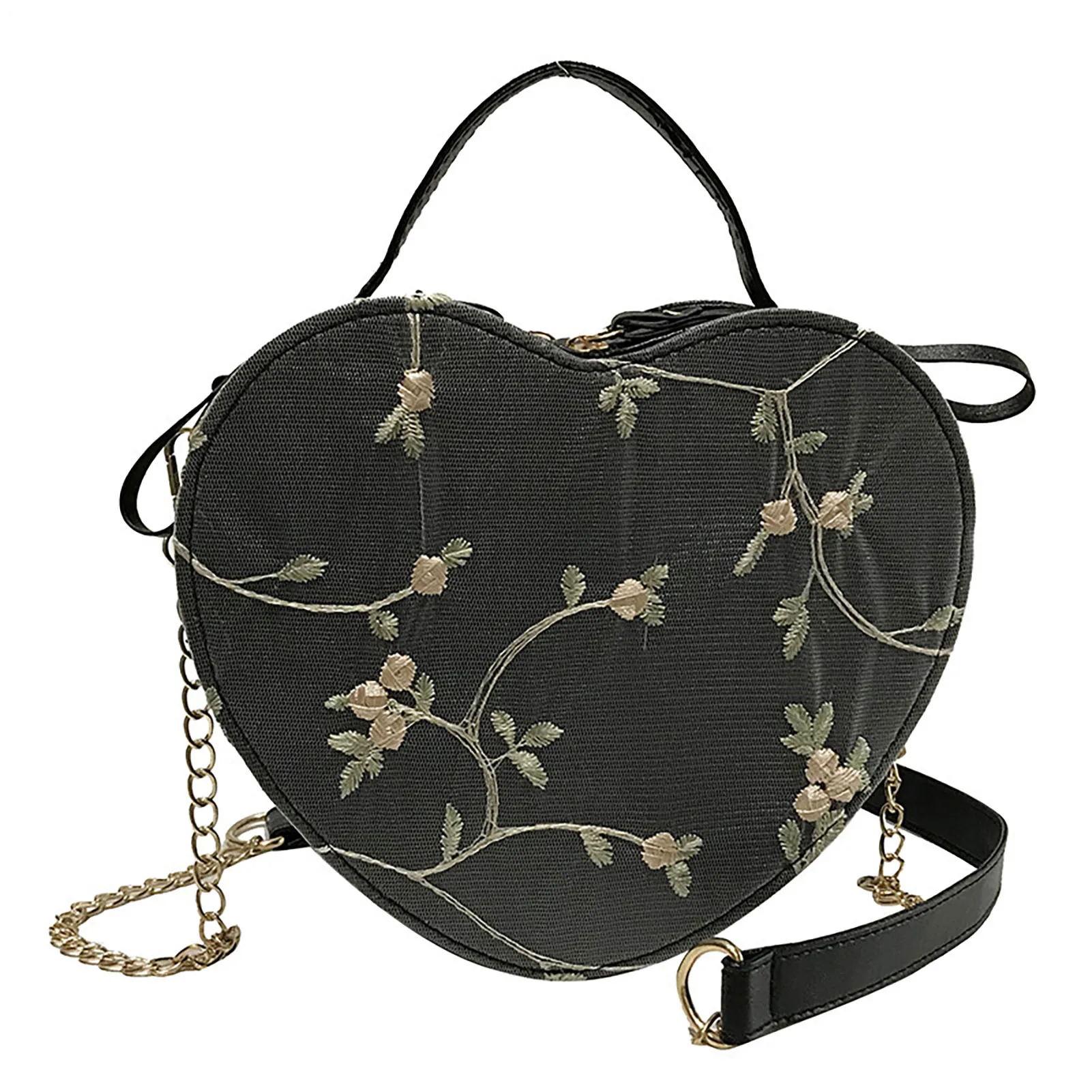 Elegant Crossbody Bag Heart-Shaped Purse for Date Night PU Leather Small Shoulder Handbag Women's Fashion Gift Accessories
