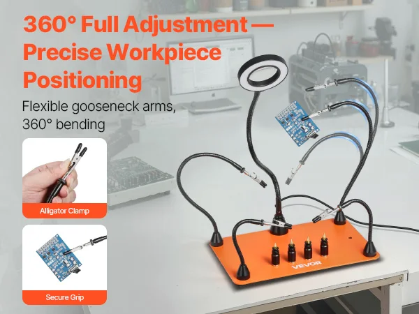 SucceBuy Magnetic Helping Hands Soldering Station with PCB Pillar Holder & Heavy-Duty Base Electronic Repair Craft Hobby DIY