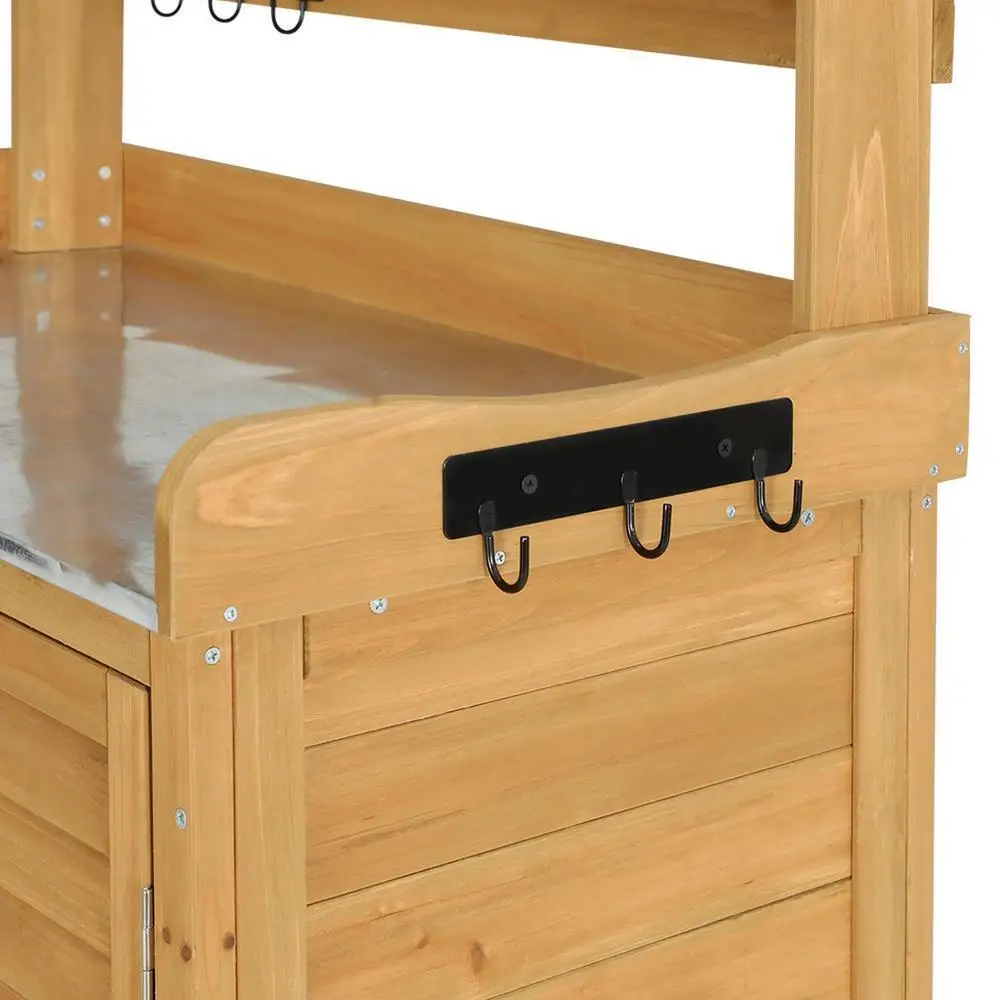 Outdoor Garden Storage Cabinet Potting Bench Table Shelf Chest Shed Weather Resistant Durable Multi Purpose Organizer