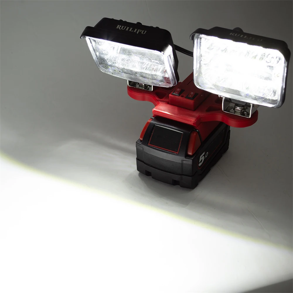 1PCS Portable Cordless LED Working Light For Milwaukee 18V Lithium Battery W/USB Outdoor Work Fishing Handheld Emergency Light(NO Battery)