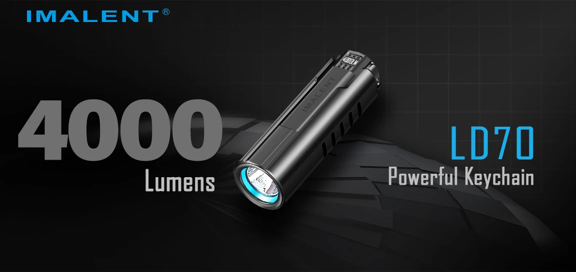 IMALENT LD70 EDC Powerful Flashlight Rechargeable Torch 4000 Lumens Cree XHP70.2 Led Handlight for Camping Hiking Self Defense
