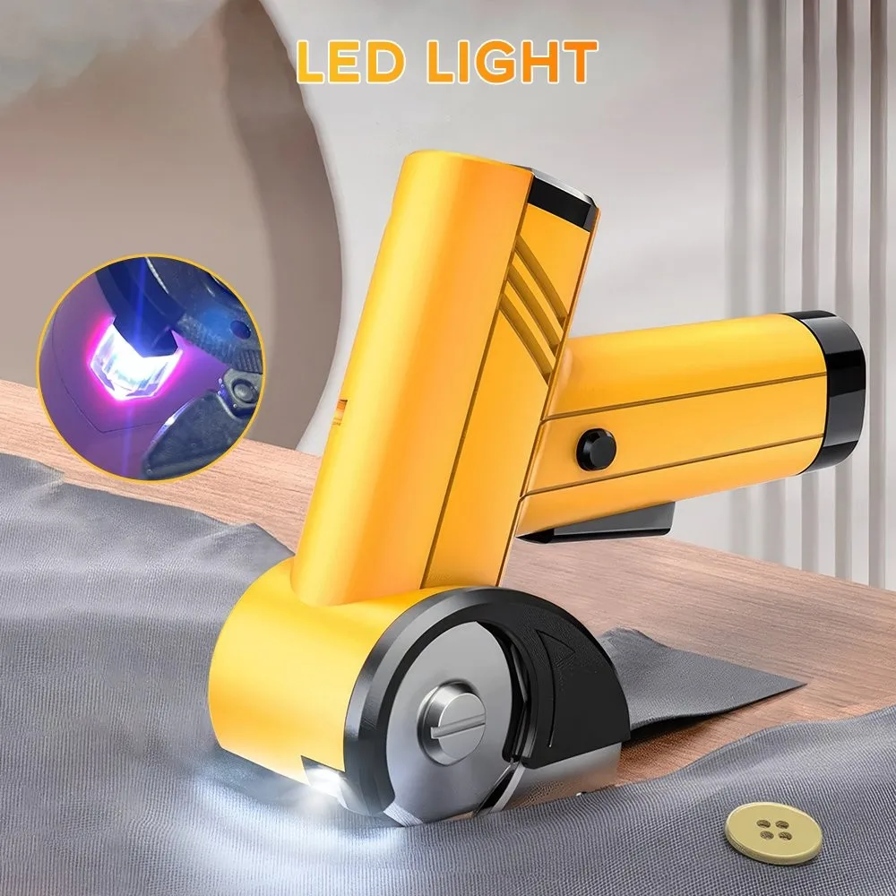 LED Cordless Electric Scissors Rotary Cutter Carton Carpet PC Fabric Leather