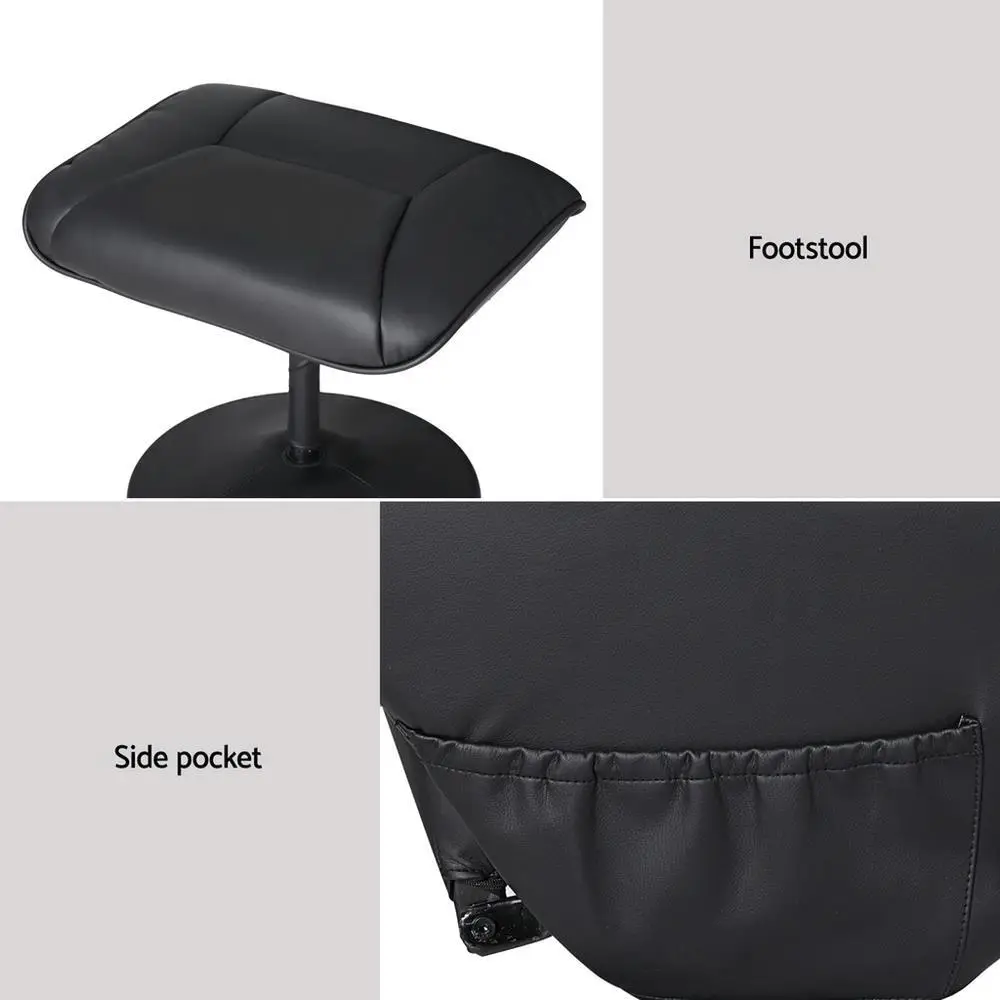 Black Heated Massage Recliner Chair with Ottoman Adjustable Lounge Chair for Living Room