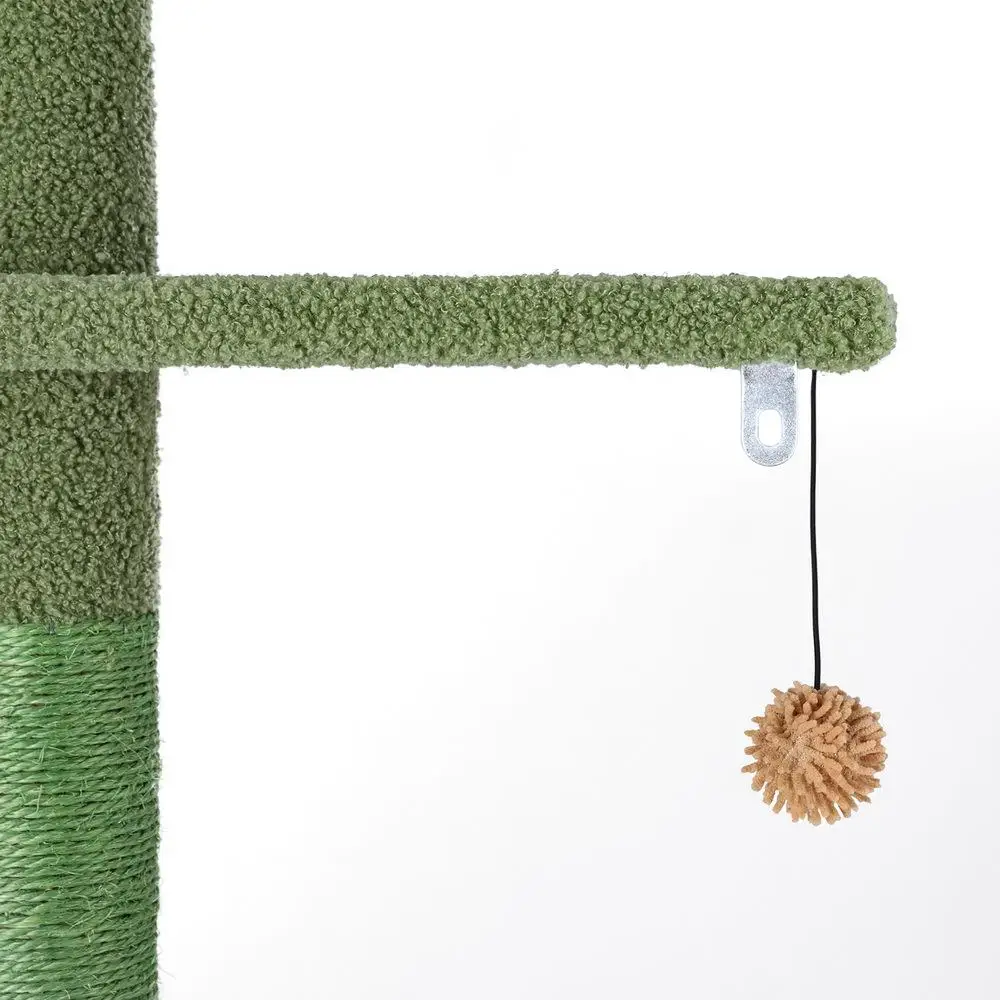 Floor to Ceiling Cat Tree Tower Scratching Post with Bed 290cm Adjustable Cat Climbing Furniture for Indoor Cats