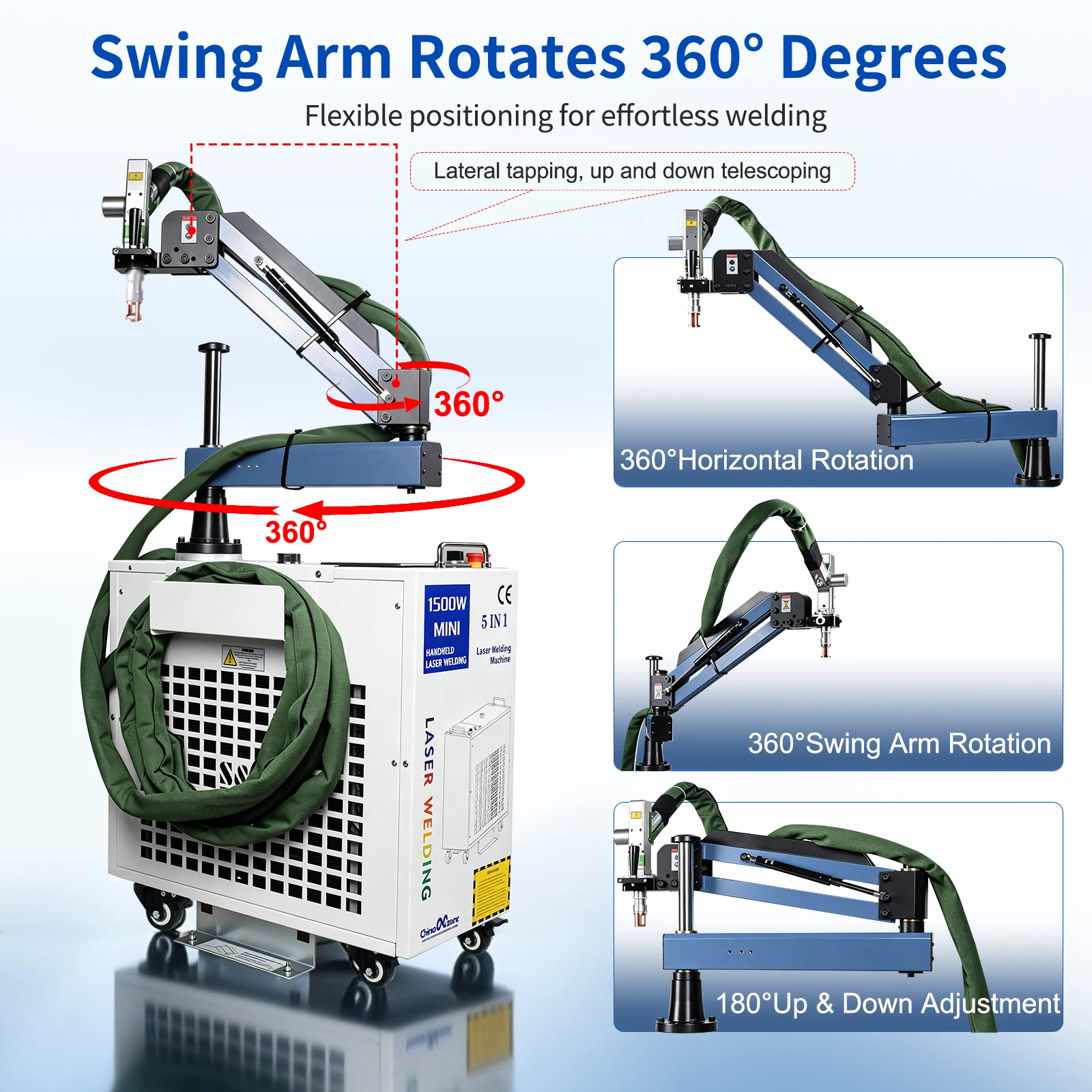 2000W 7 in 1 Laser Battery Welding Stiffener Welding Laser Cleaning Cutting Welding Machine for Metal Handheld Laser Welder