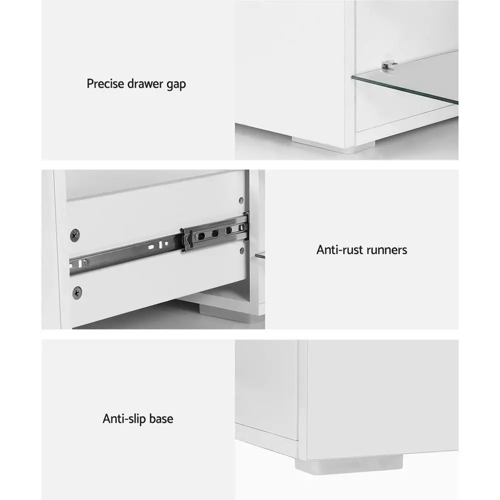180cm Wooden White TV Cabinet Entertainment Unit Modern Storage Console for Living Room
