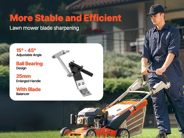 VEVOR Lawn Mower Blade Sharpener Balancer 15° - 45° Adjustable Lawnmower Blade Sharpening Tool Compatible with Angle Grinders
