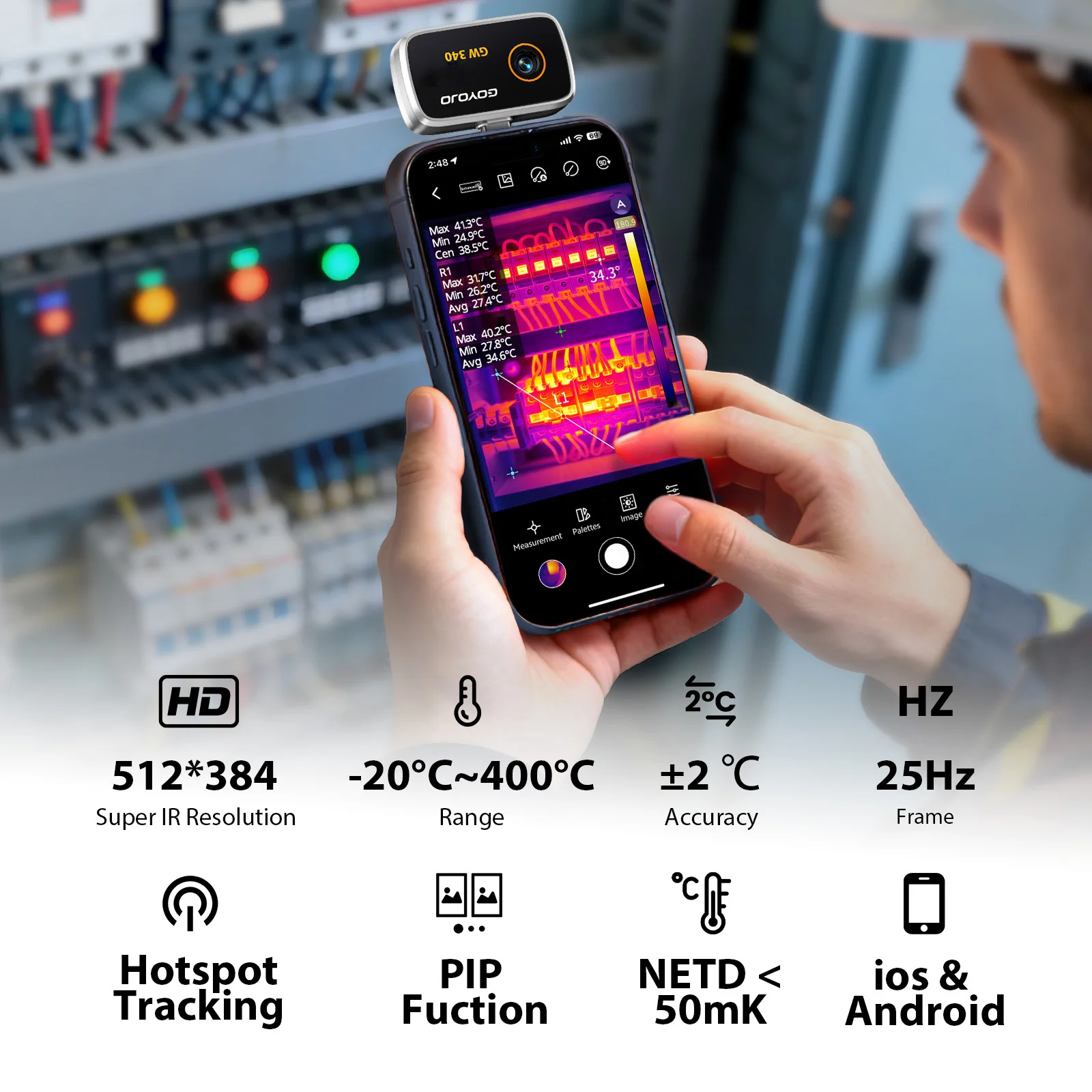 GW192A GW340 Infrared Thermal Imager Inspection Repair Thermographic Camera New Thermal Imaging Camera for Android iPhone