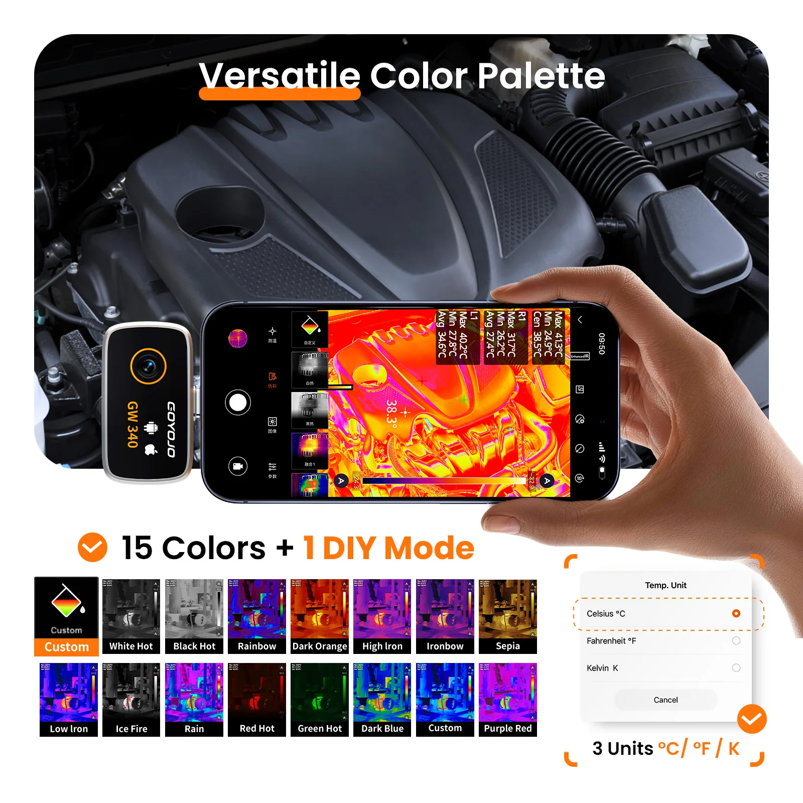 GW192A GW340 Infrared Thermal Imager Inspection Repair Thermographic Camera New Thermal Imaging Camera for Android iPhone