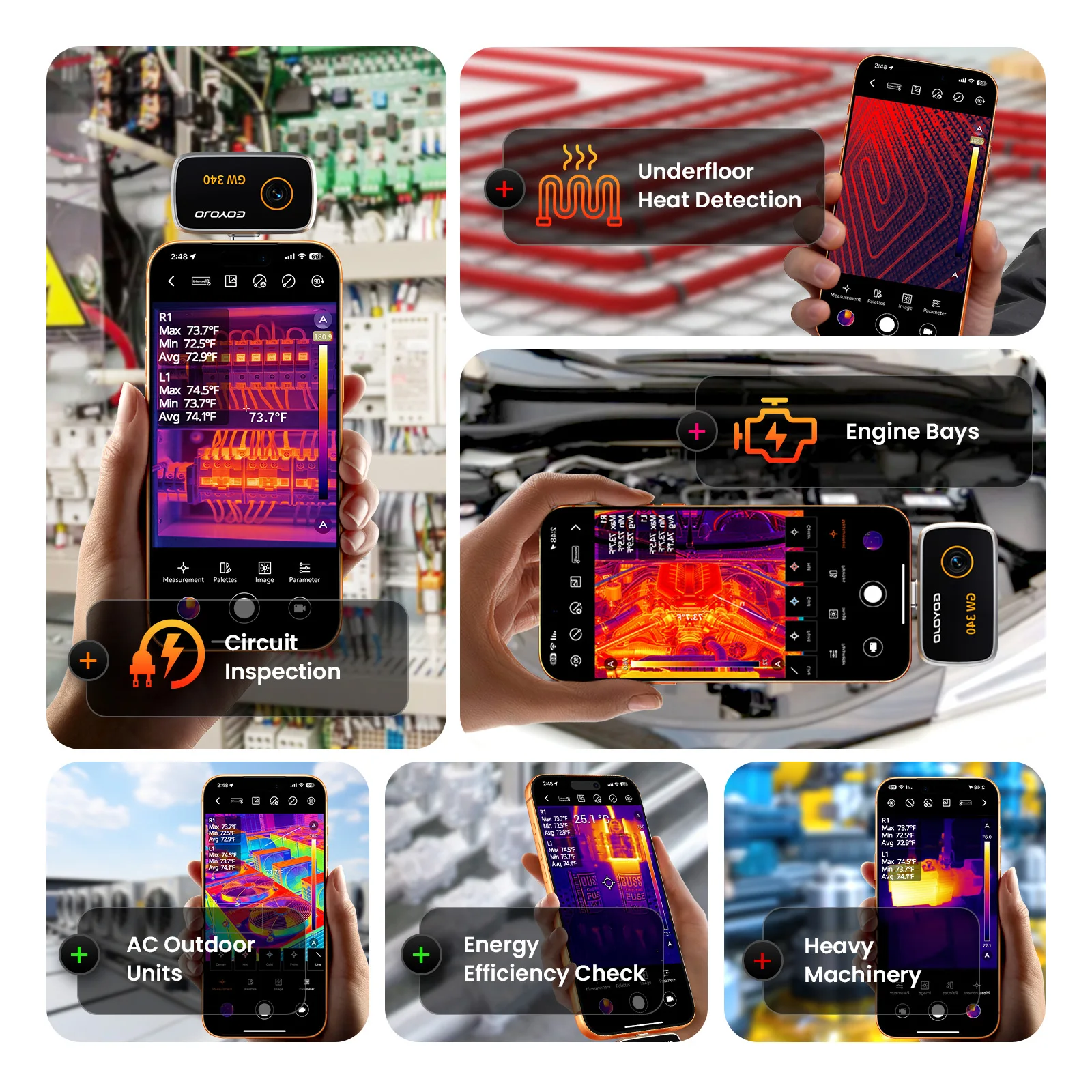 GW192A GW340 Infrared Thermal Imager Inspection Repair Thermographic Camera New Thermal Imaging Camera for Android iPhone