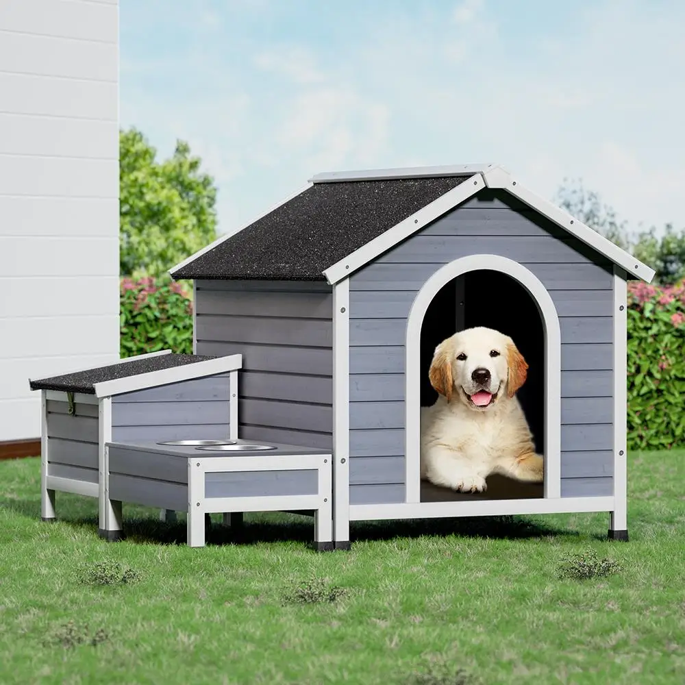 Large Wooden Dog Kennel Outdoor Pet House Indoor Puppy Cabin Wooden Shelter with Weather Resistant Roof and Spacious Design