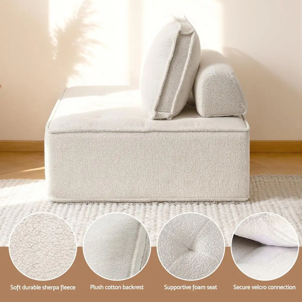 2 Floor Sofa Lounge Chair with Pillow Foldable Lazy Floor Seat for Living Room Bedroom Reading Relaxation Seat Cushion Comfortable Home Furniture
