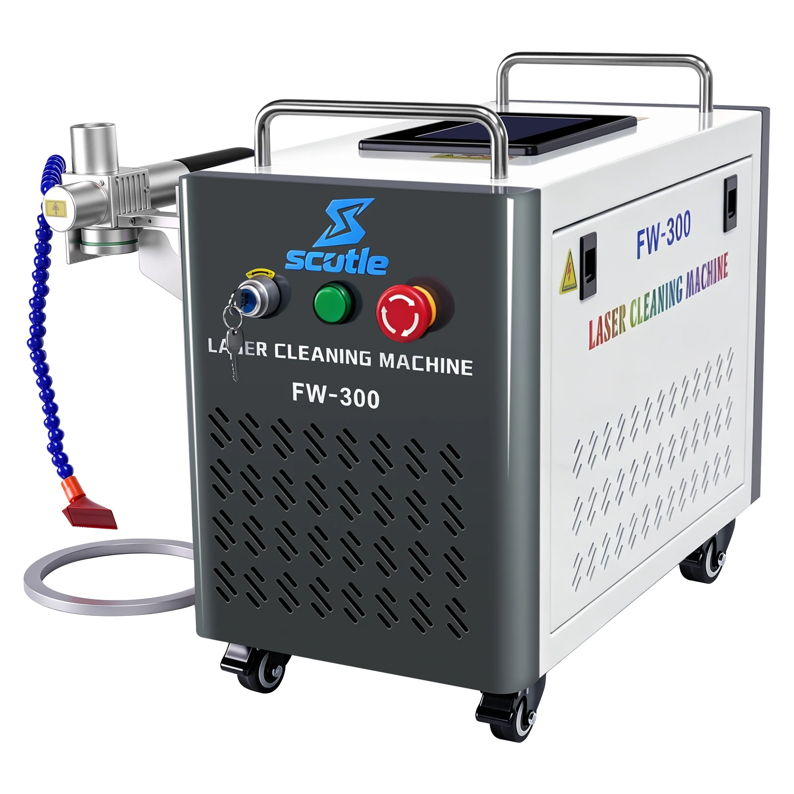 300W JPT Mopa Pulsed Laser Cleaning Machine Portable Laser Cleaner No Damage Material for Metal Wood Rust Oil Paint Removal