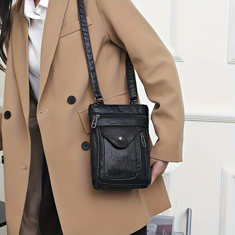 Vintage Mobile Phone Bag, Women'S Mini Crossbody Bag, Daily Zipper Purse Gift for Mom