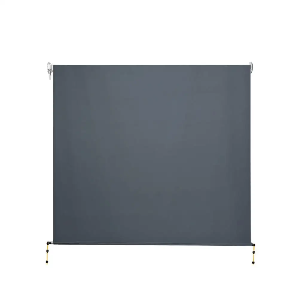 3x2.5M Outdoor Retractable Awning Blind Roll Down Canopy Window Shade Grey