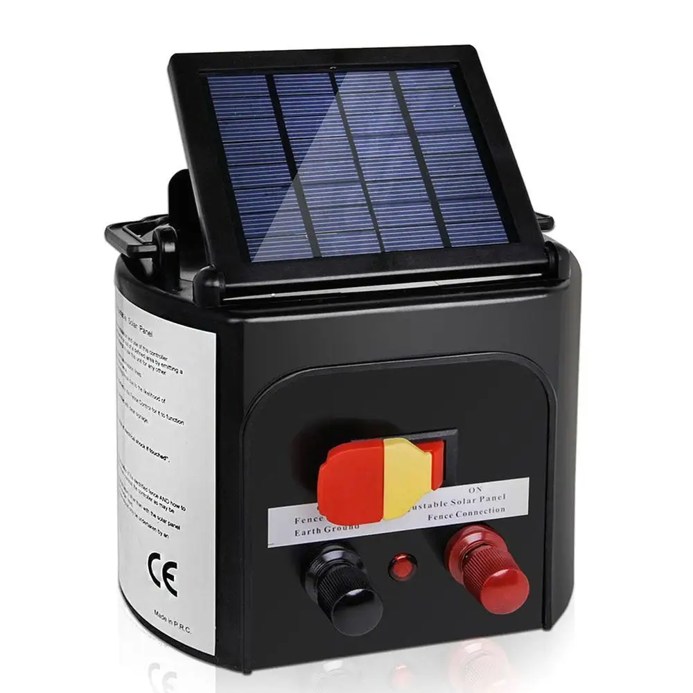 3KM Solar Powered 0.1J Electric Fence Energizer Charger for Farm Livestock Security