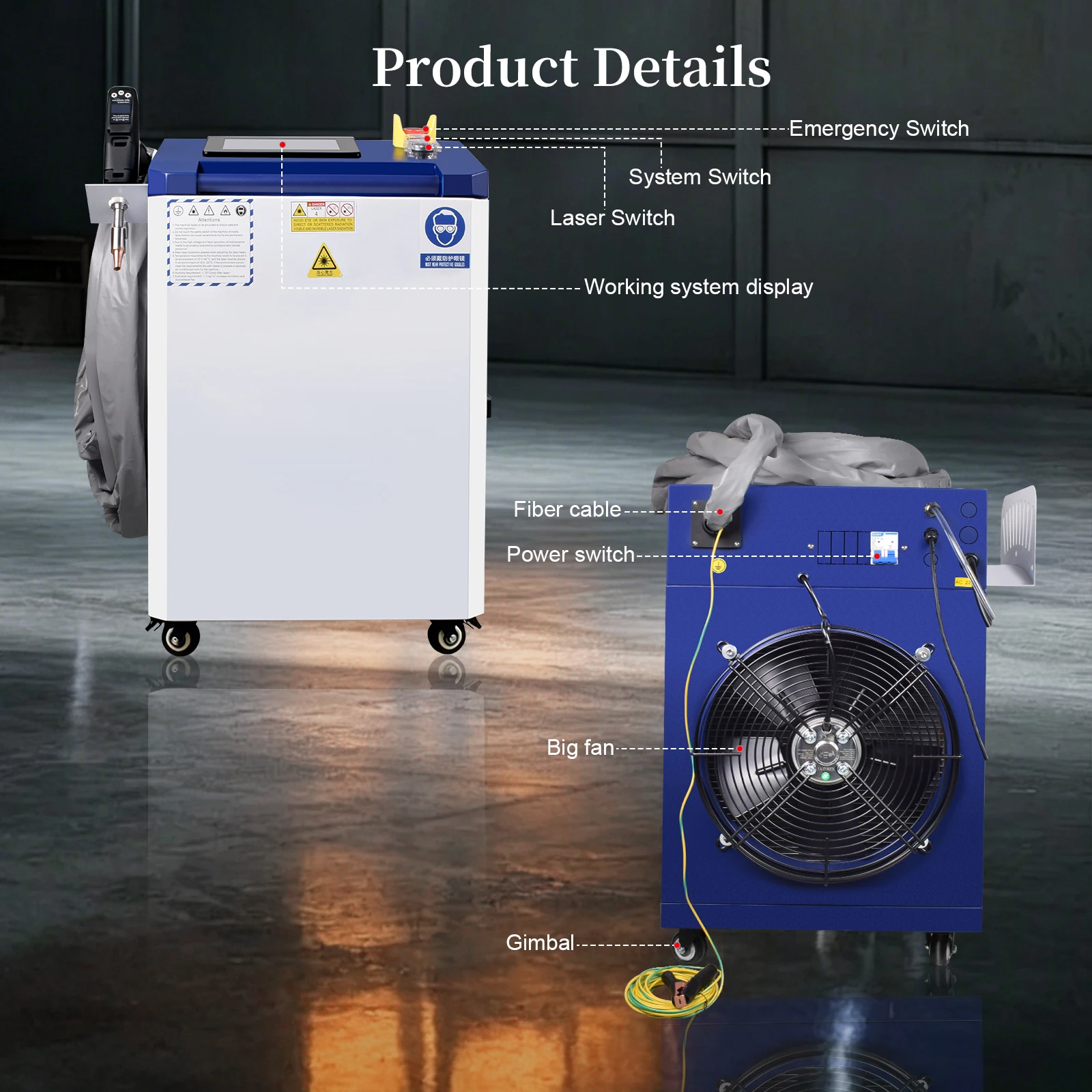 4-in-1 Laser Welding Machine, Raycus Laser, Ausen System, HW980 torch head, paired with a single wire feeder.