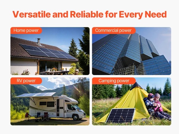 VEVOR Hybrid Solar Inverter 3500W/6000W 24V DC to Single-Phase 220/230V AC, Built-in 100A MPPT Solar Controller for Off-Grid