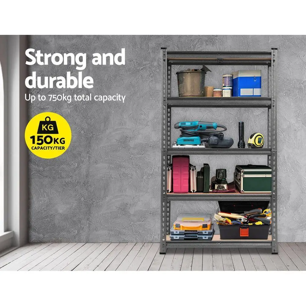 1.5M Heavy Duty Garage Shelving Warehouse Storage Rack Steel Pallet Racking Charcoal Shelf