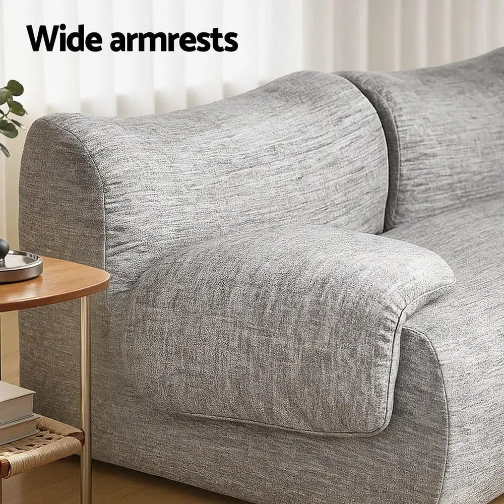 2 Seater Modular Sectional Sofa Bed No Assembly Living Room Grey Couch